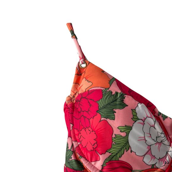 Trina Turk Sunny Bloom Floral Underwire One Piece Tie Back Swimsuit Size 14 - Picture 7 of 14